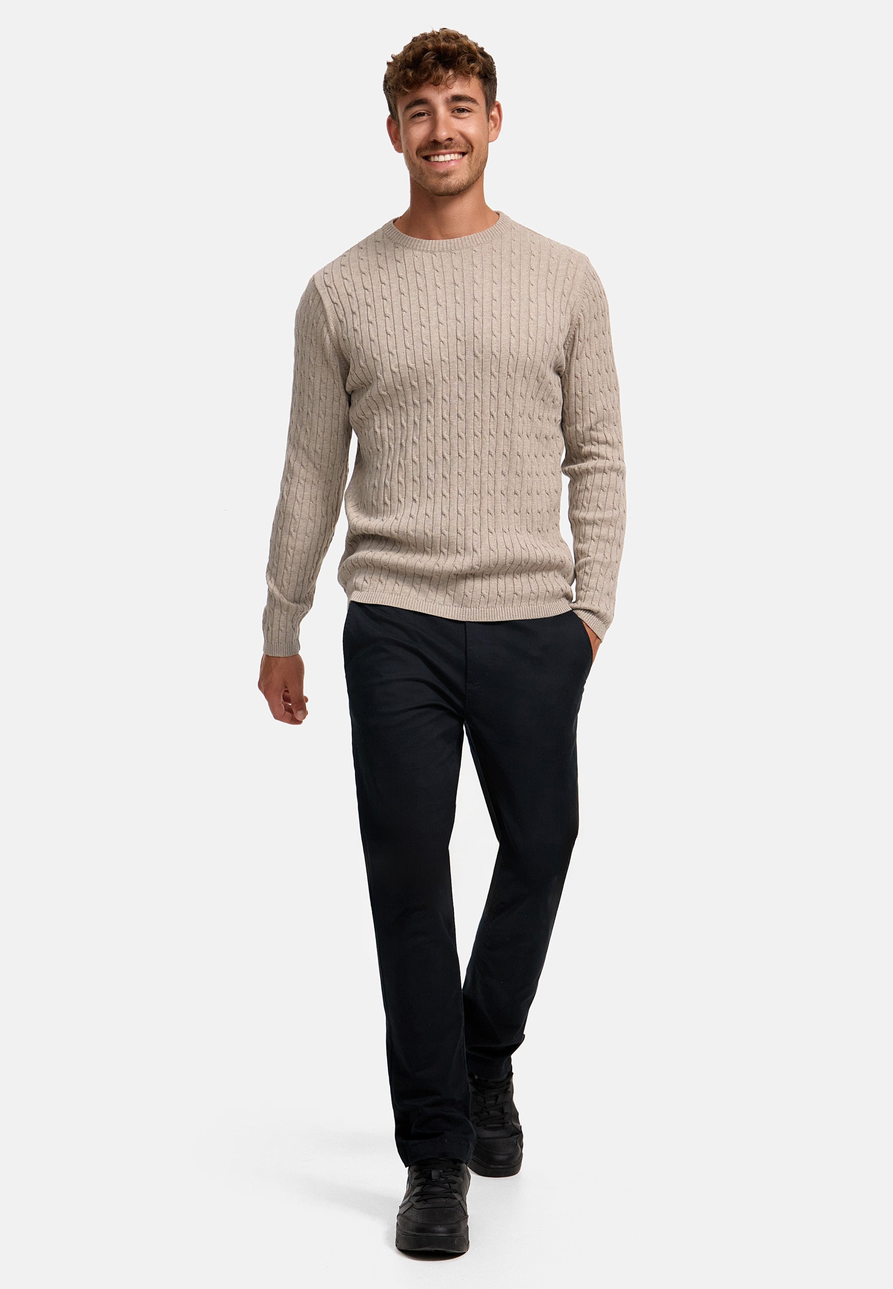 Strickpullover KSCable Beige Mix