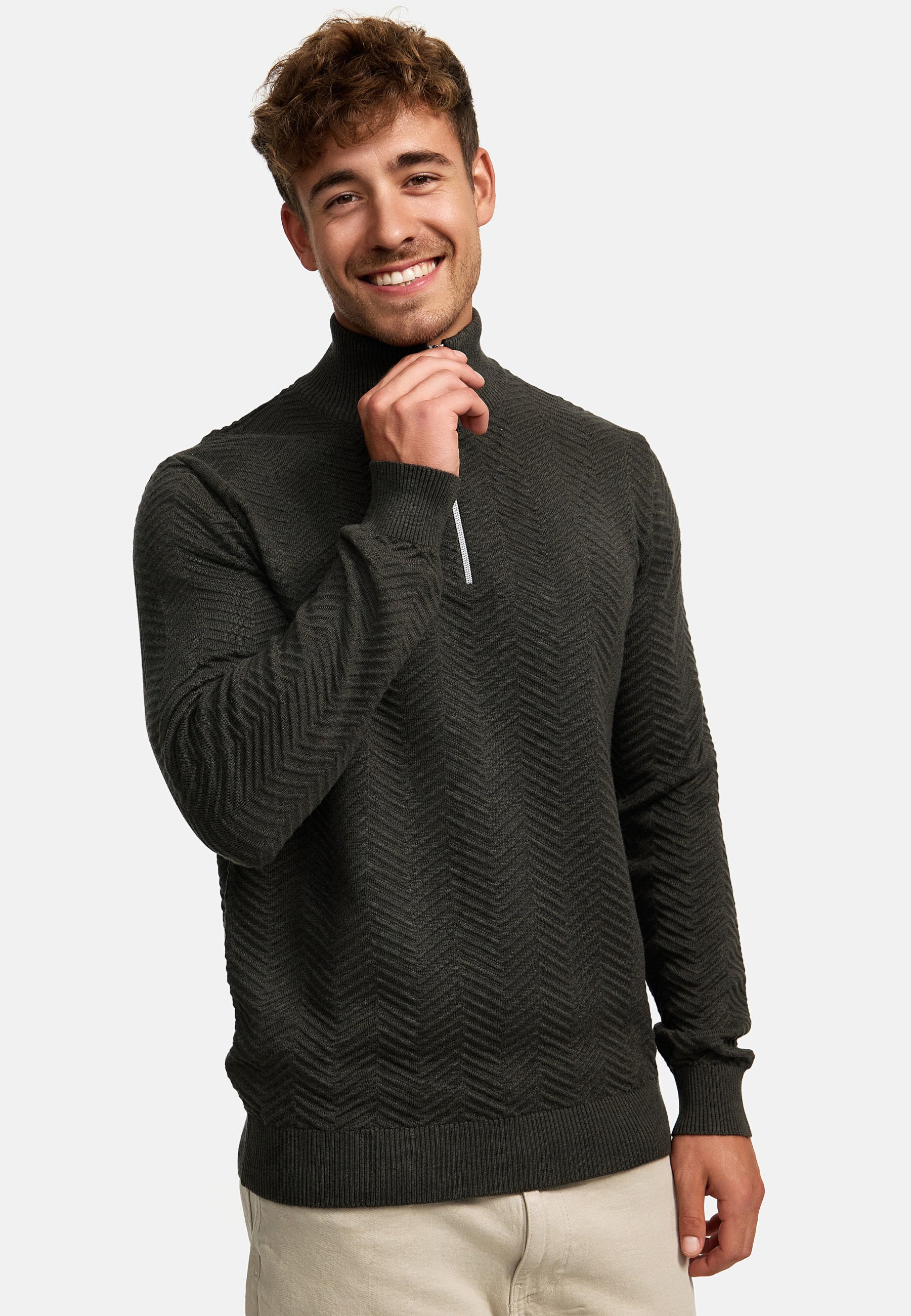 Strickpullover KSCarlo Half-Zip Army