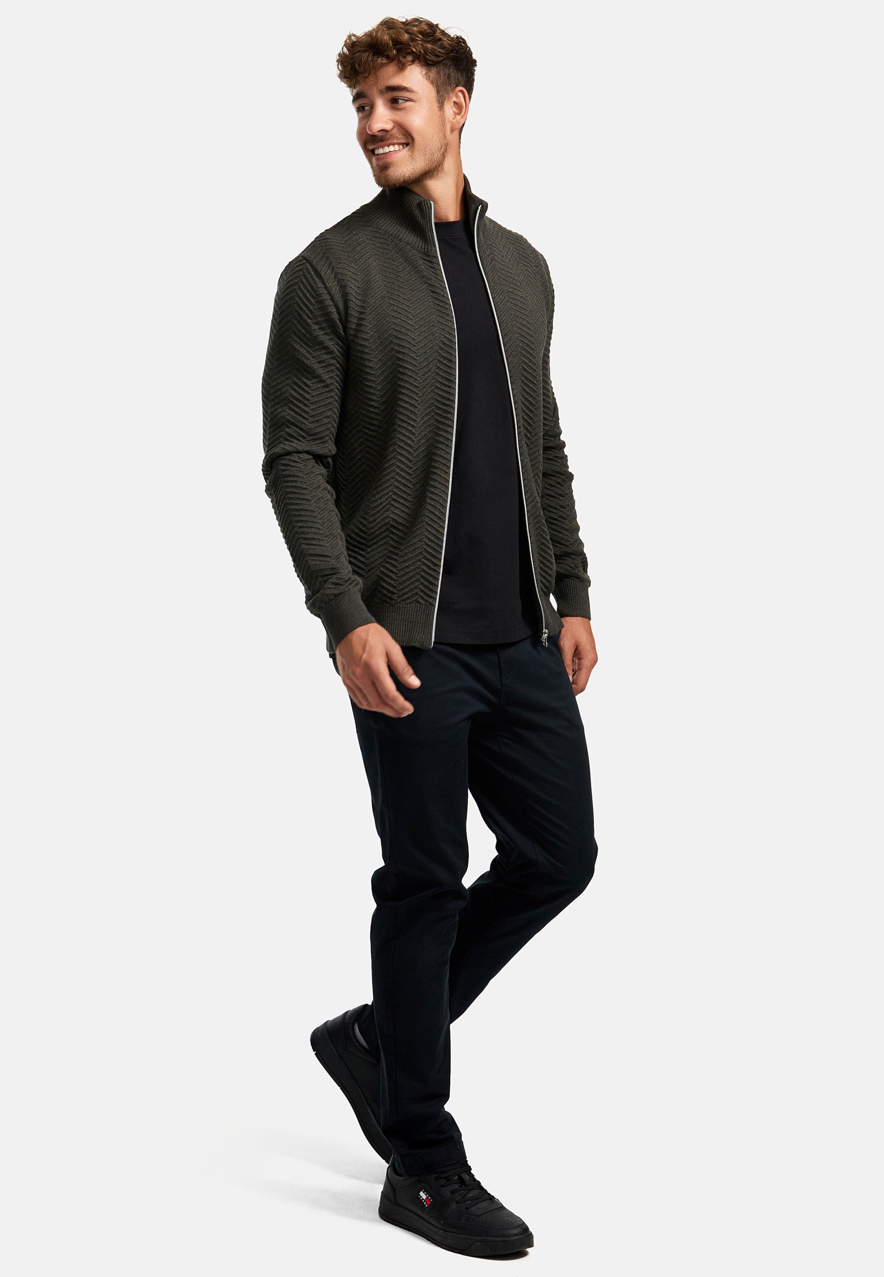 Strickjacke KSCarlo Zip Army Mix
