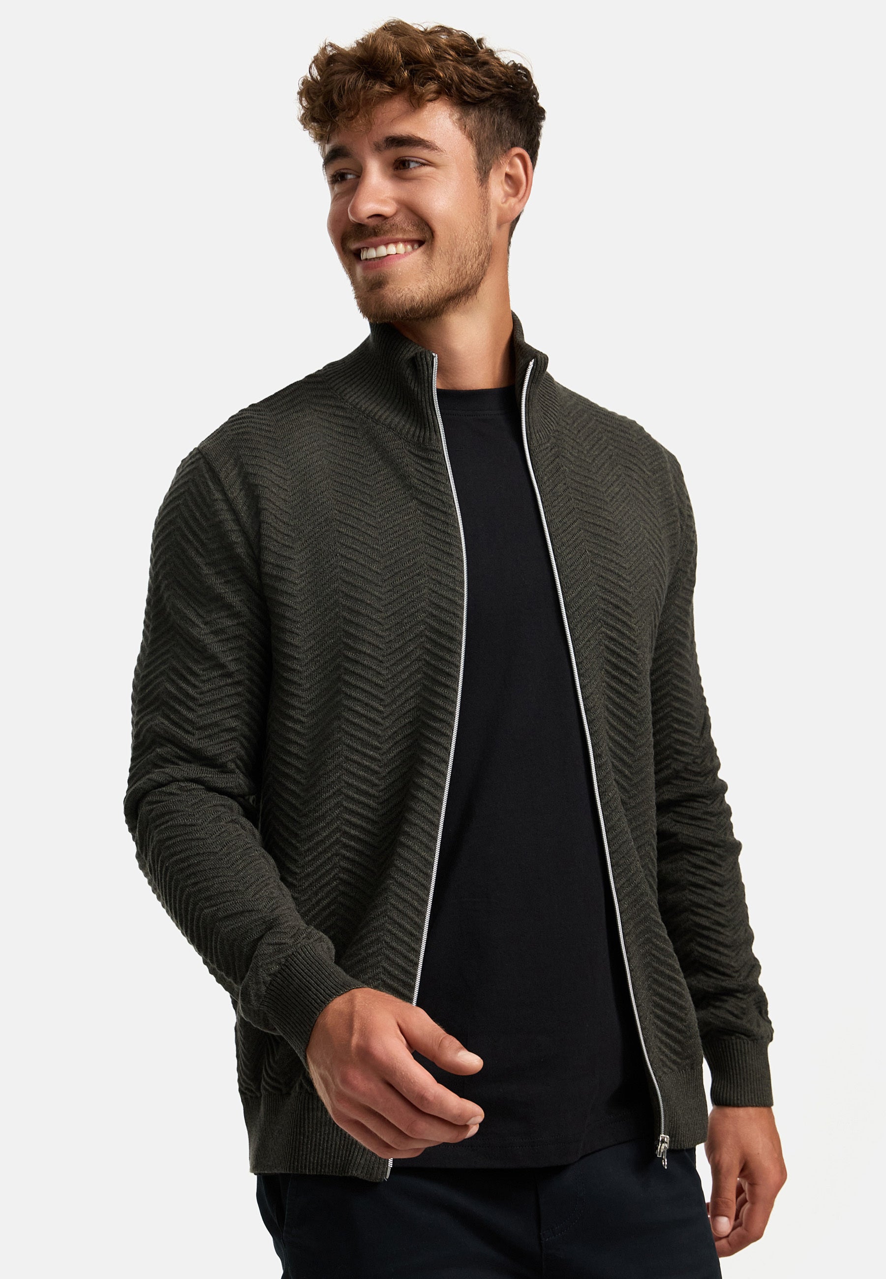 Strickjacke KSCarlo Zip Army Mix