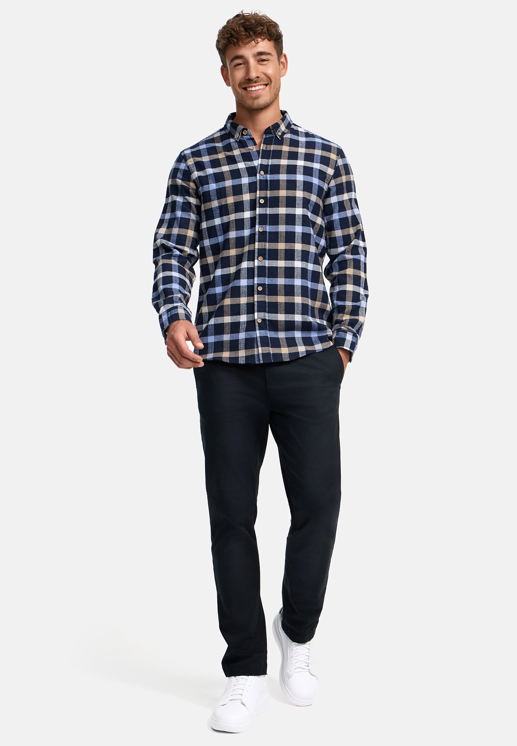 Hemd Langarm KSDean Check Sky Captain