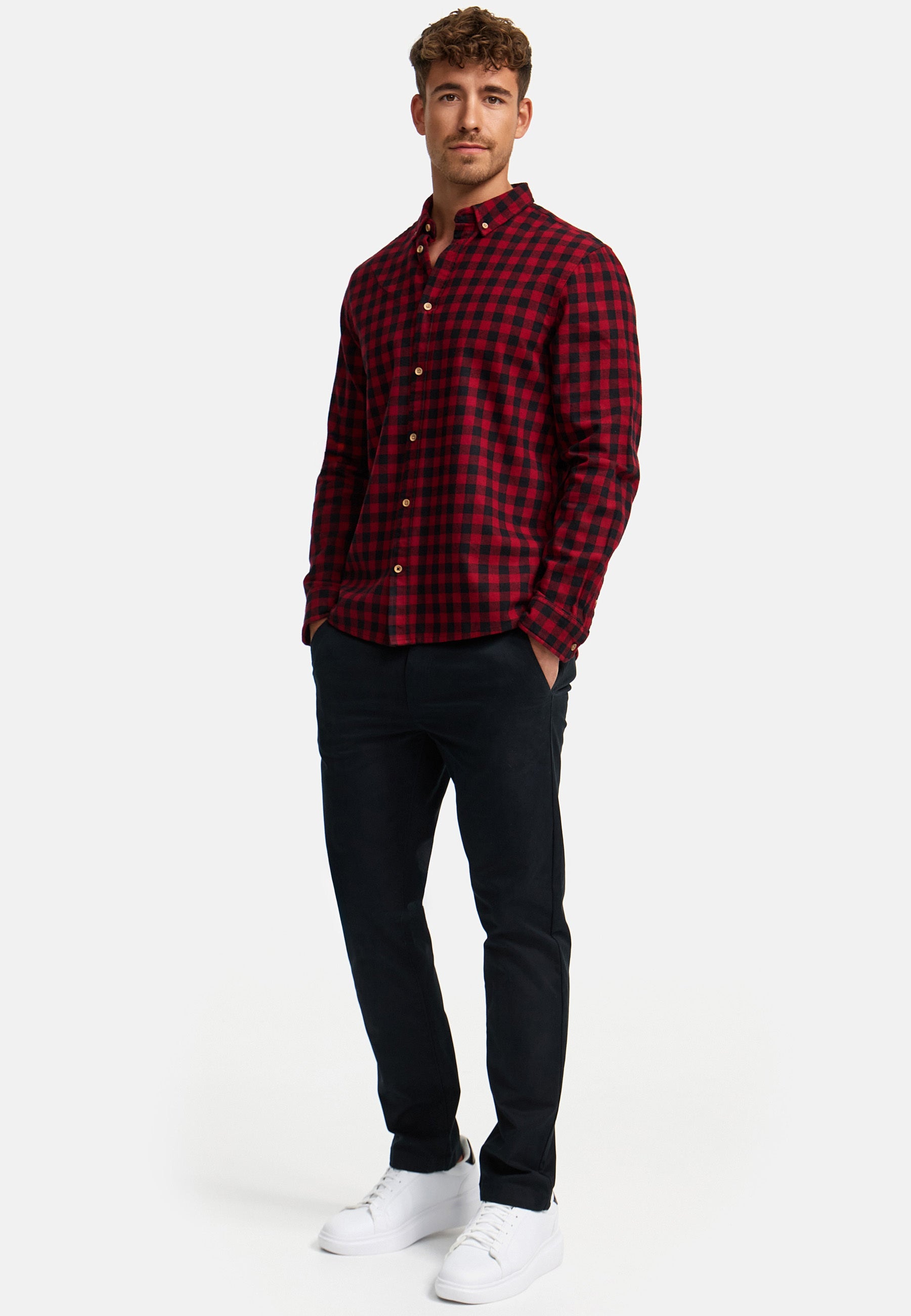 Hemd Langarm KSJohan Check Fiery Red