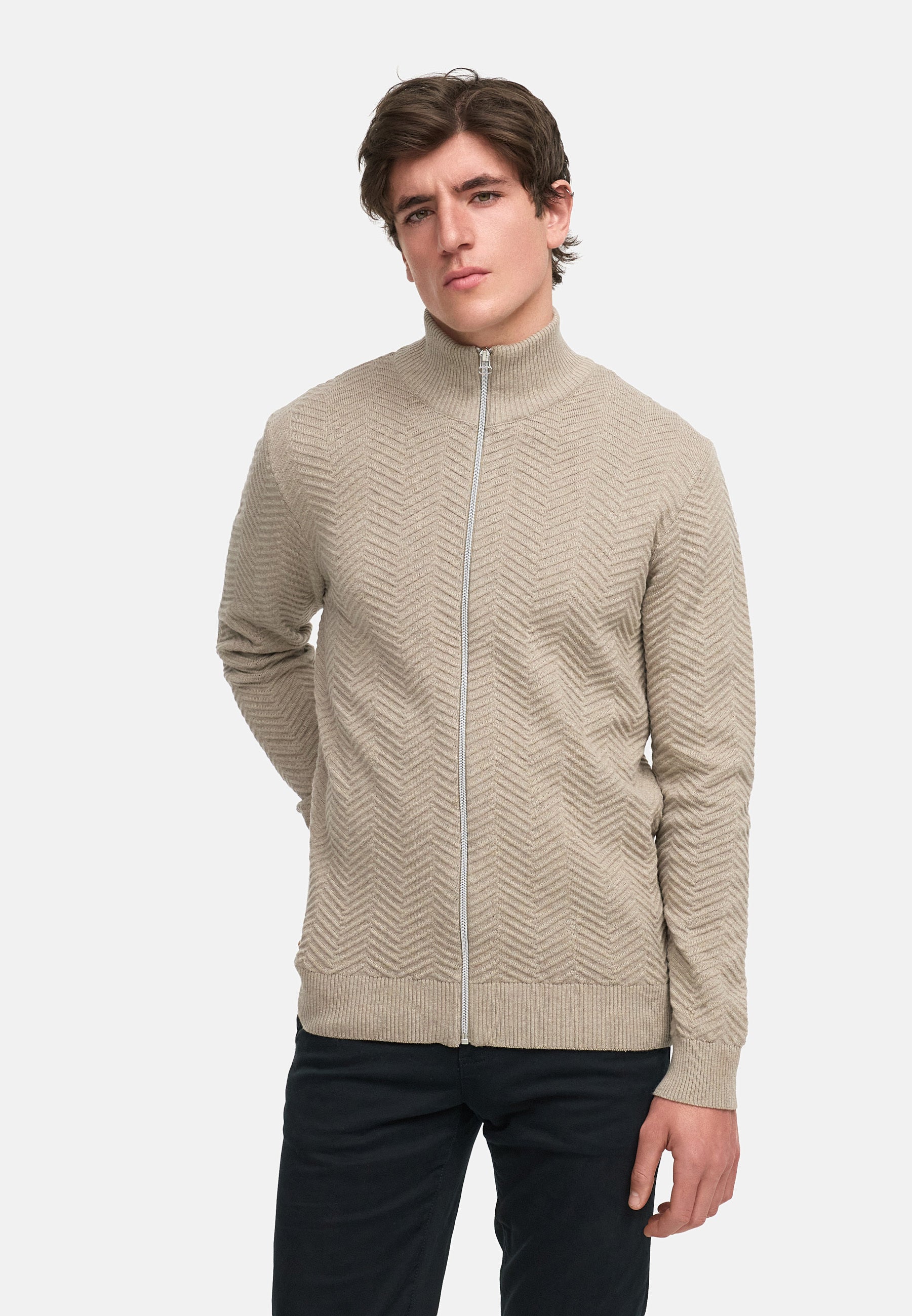 Strickjacke KSCarlo Zip Sand Mix