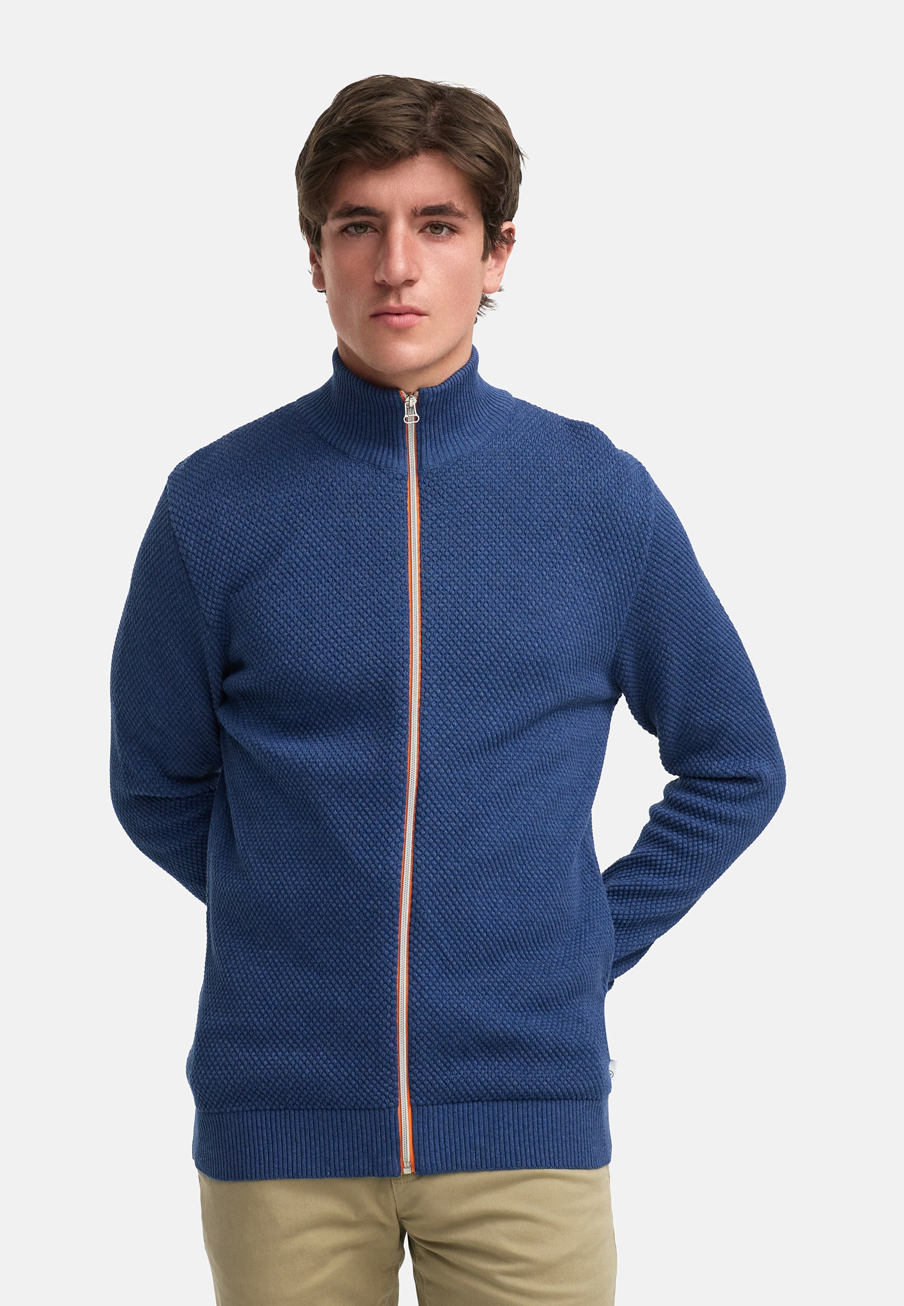 Strickjacke KSErik Zip Federal Blue Mix