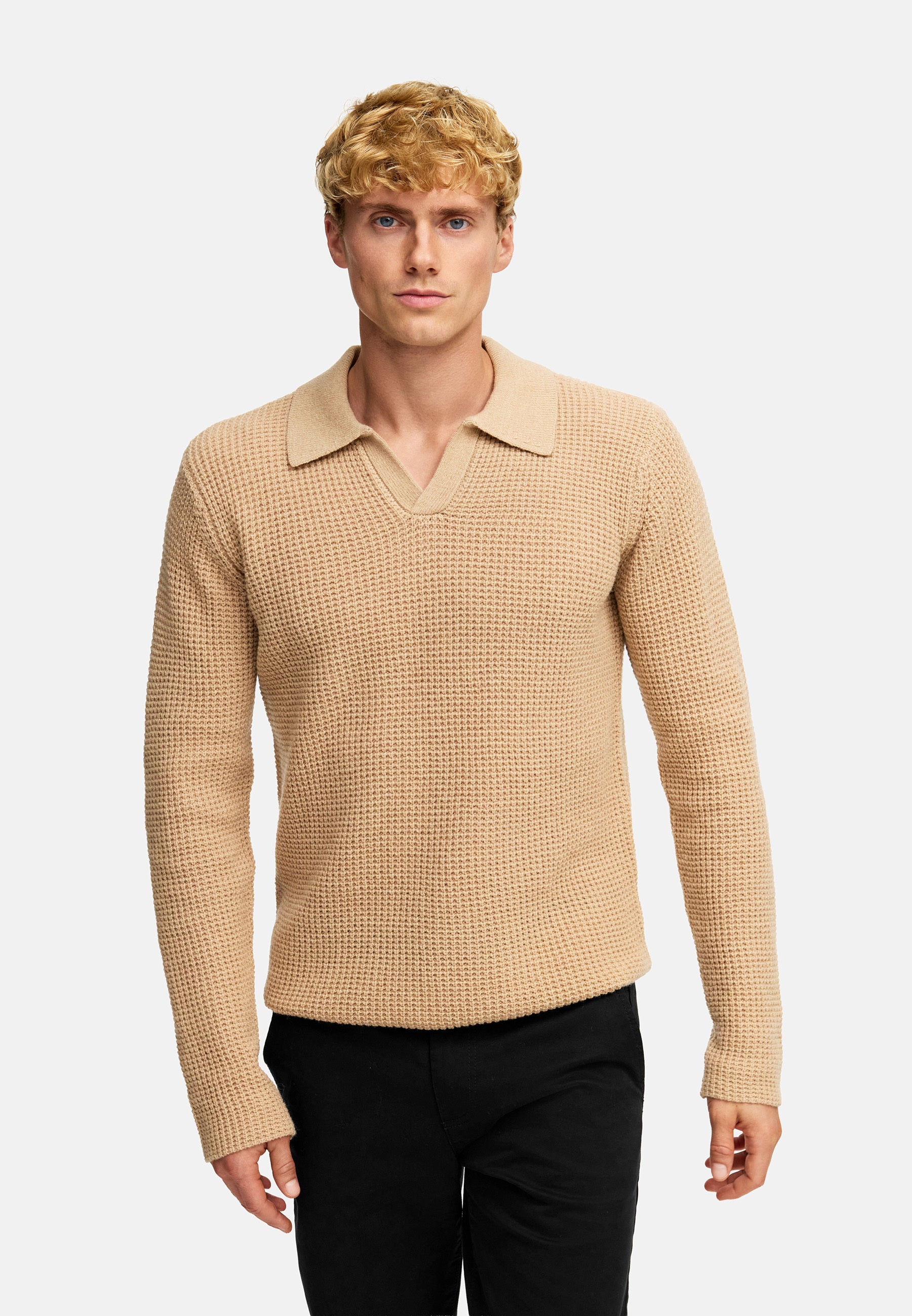 Strickpullover KSCrombie polo knit Sand mix