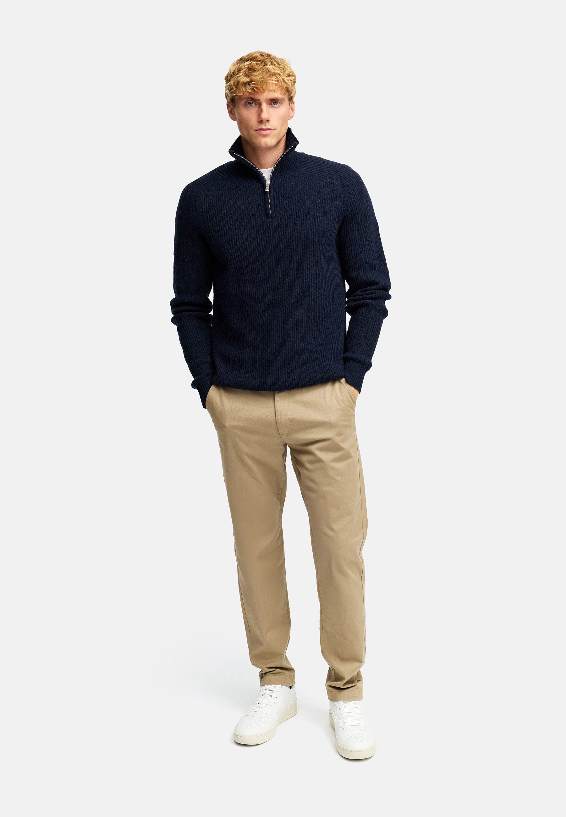 Strickpullover KSDorsey half zip knit Sky Captain