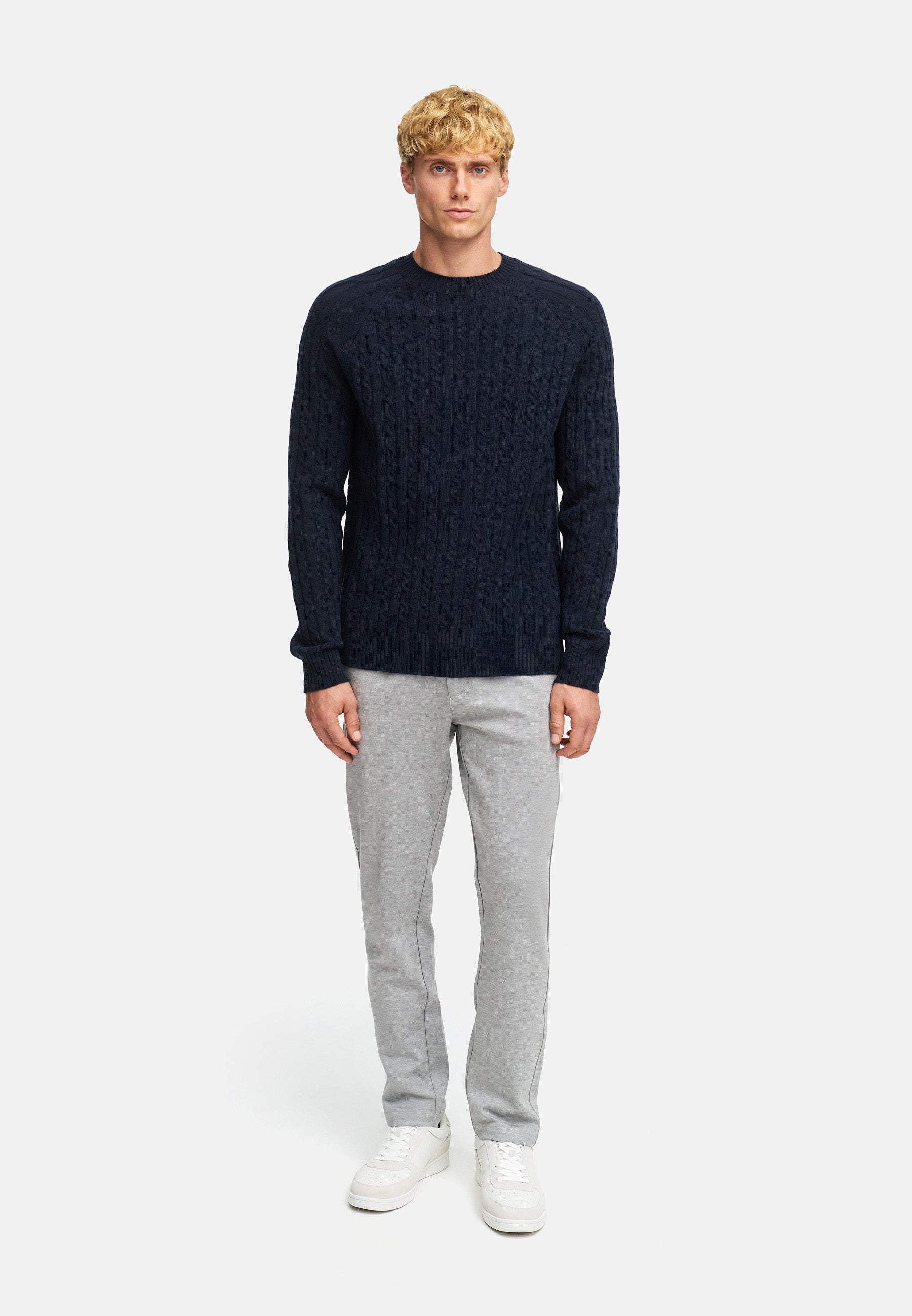 Strickpullover KSFlynn cabel crew neck knit Sky Captain