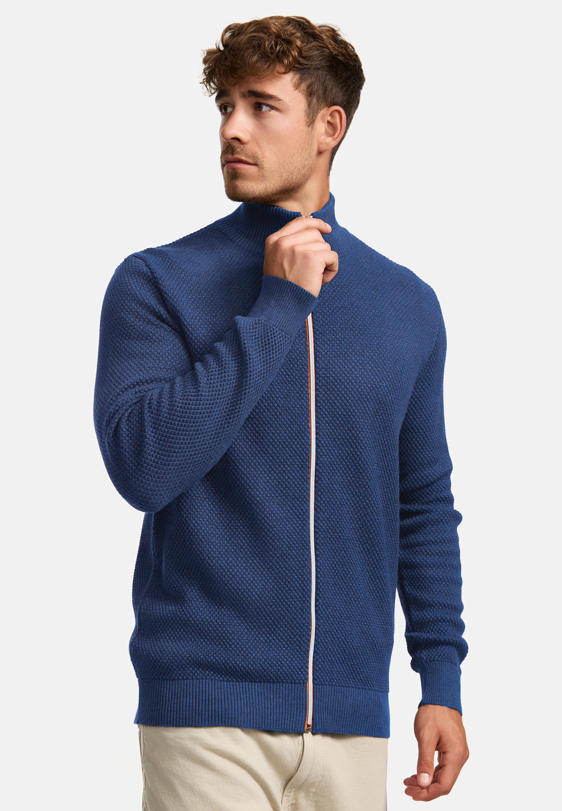 Strickjacke KSErik Zip Federal Blue Mix