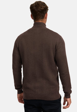 Strickjacke KSCarlo Zip Chocolate Plum Mix Produktbild