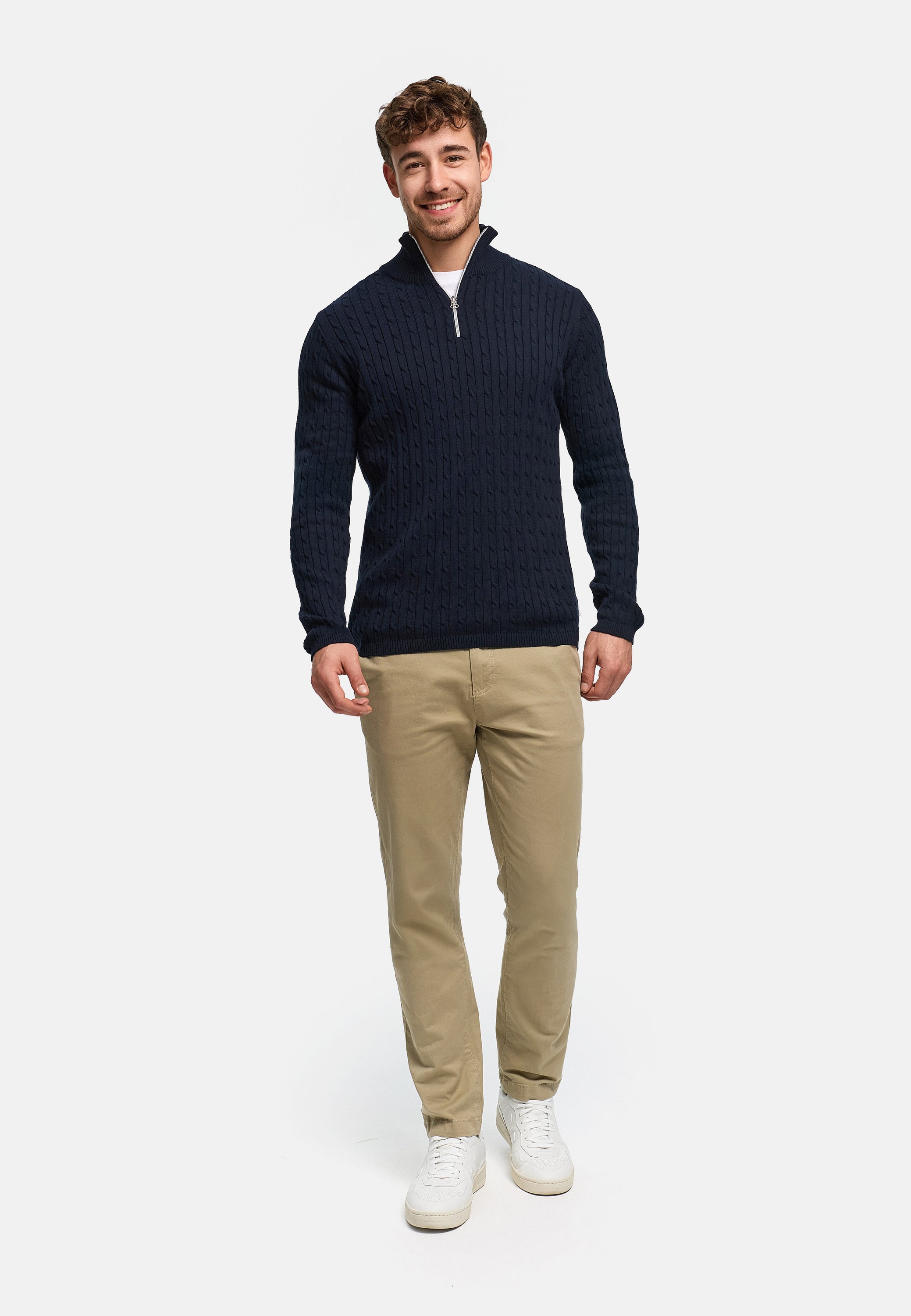 Strickpullover KSCable Half-Zip Sky Captain