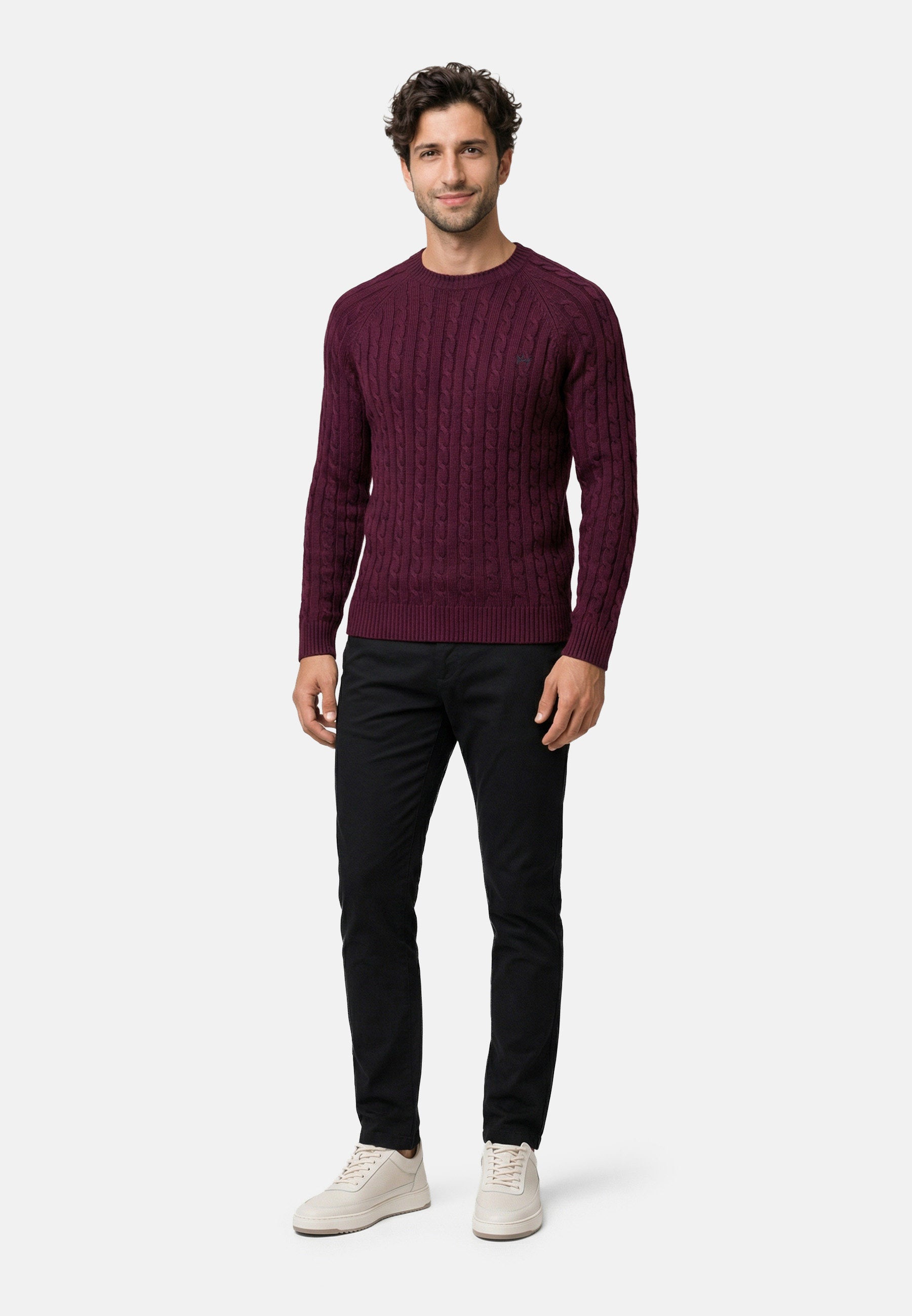 Strickpullover KSFlynn cabel crew neck knit Fig