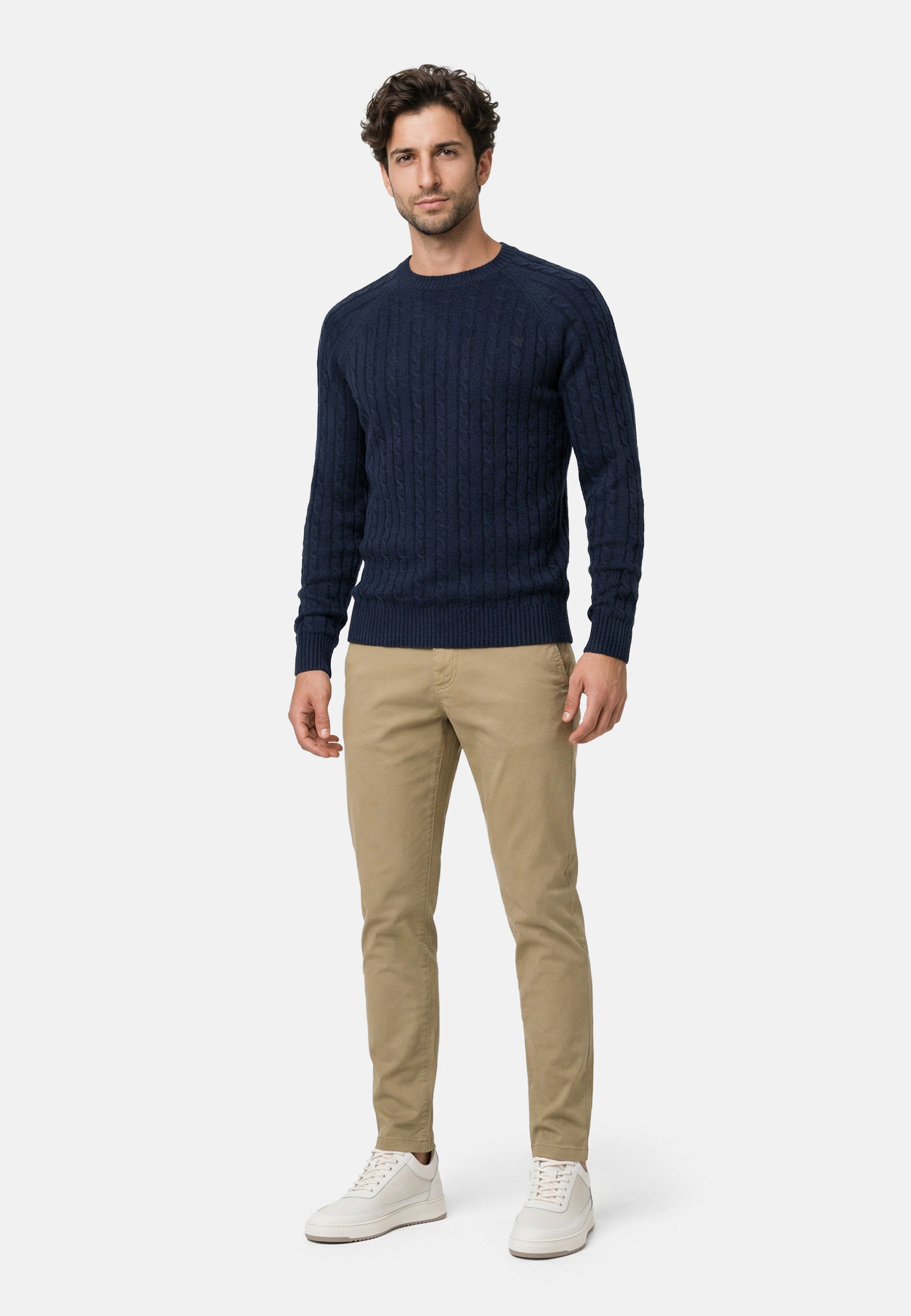 Strickpullover KSFlynn cabel crew neck knit Sky Captain