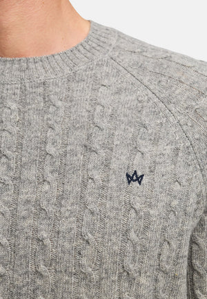 Strickpullover KSFlynn Strick Crew Neck Lt Grey Mix Produktbild