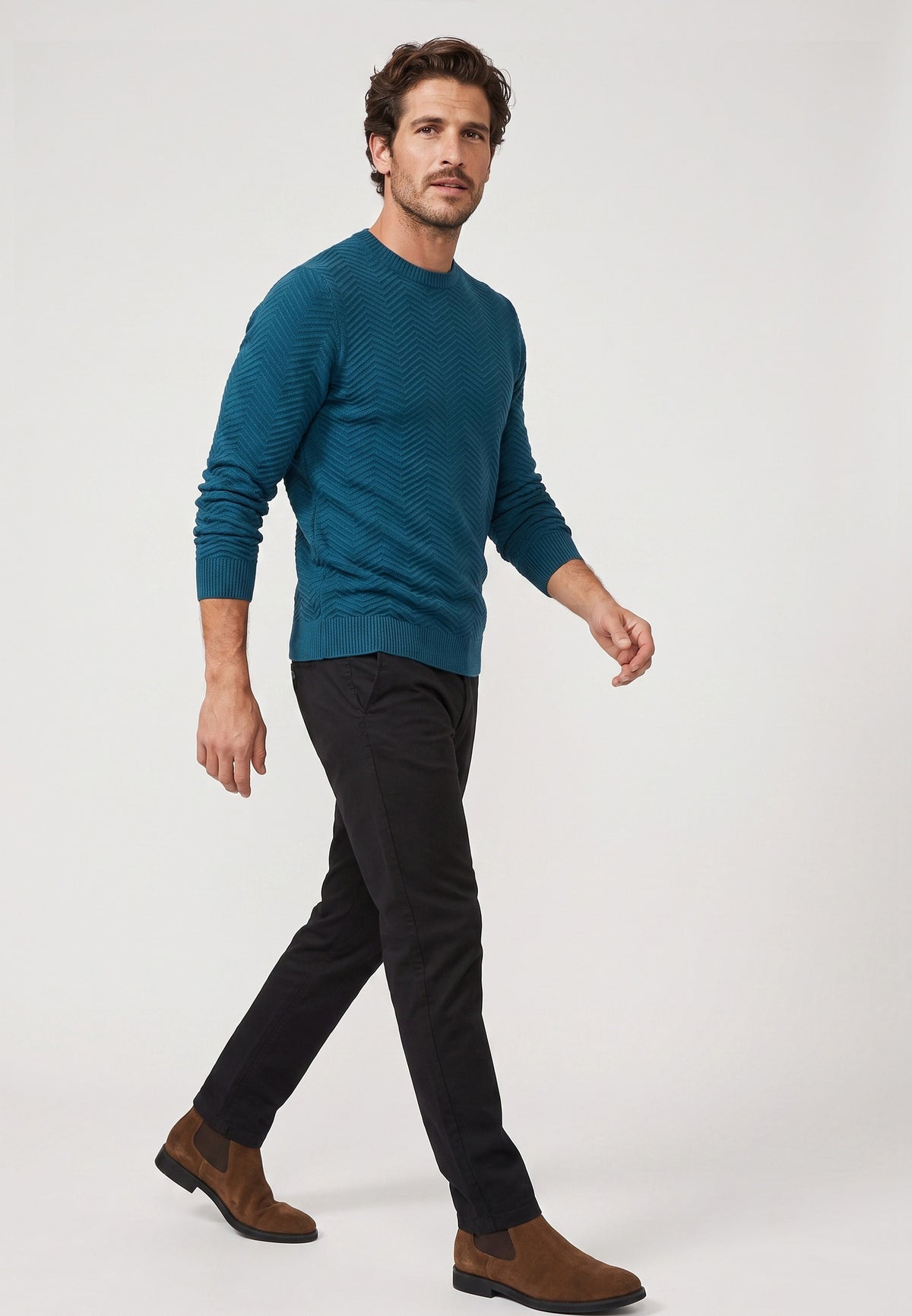 Knitted sweater KSCarlo Chocolate Plum Mix