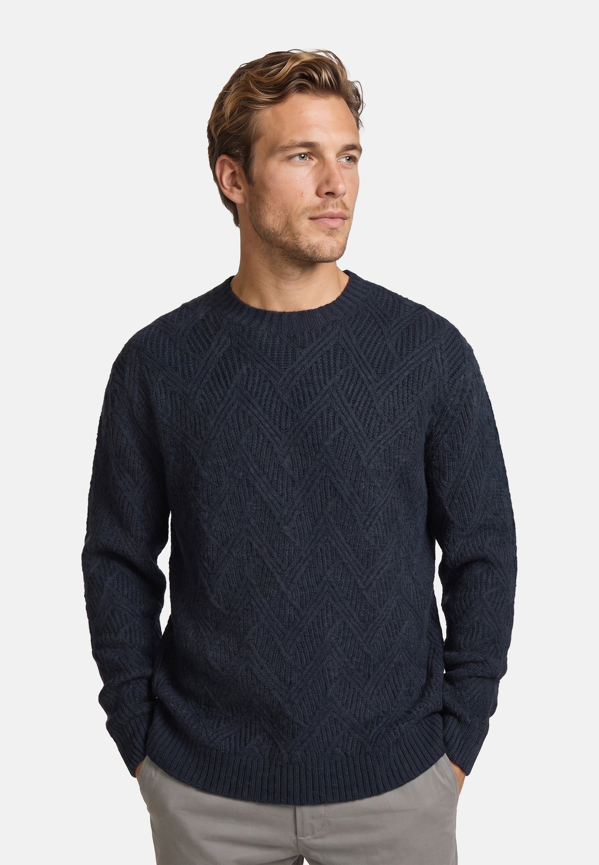 Knitted Sweater KSPollard Crew Neck Sky Captain