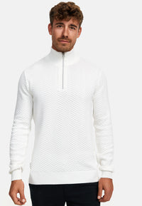 Strickpullover KSCarlo Half-Zip Snow White