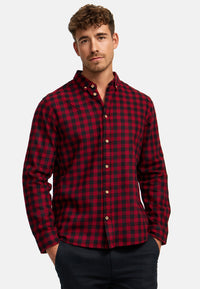 Hemd Langarm KSJohan Kariert Fiery Red