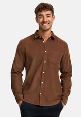 Hemd Langarm KSJohan Corduroy Raw Umber