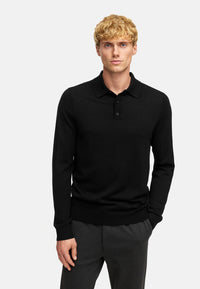 Strickpullover KSJohannes Merino Strick Polo Black