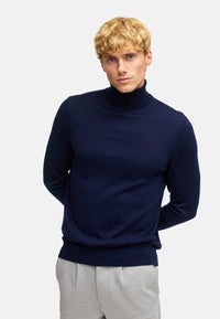 Langarmshirt Rollkragen KSJohannes Merino Strick Sky Captain