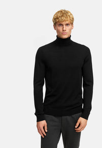 Langarmshirt Rollkragen KSJohannes Merino Strick Black