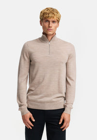 Strickpullover KSJohannes Merino Strick Half Zip Sand mix
