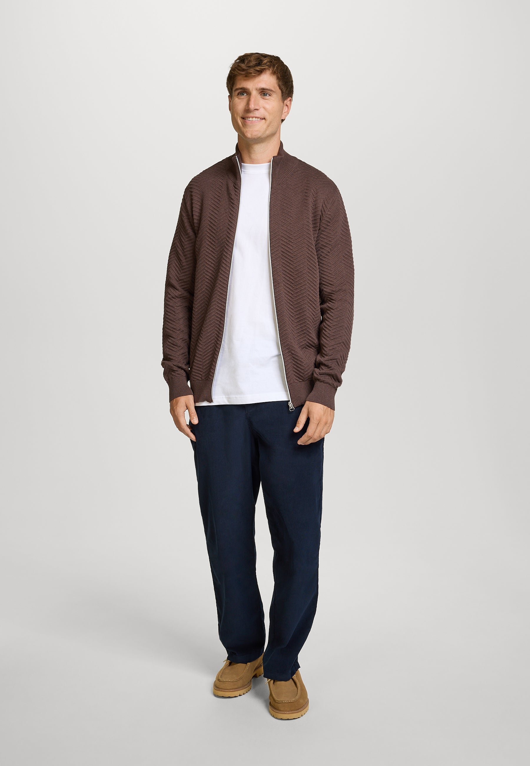 Strickjacke KSCarlo Zip Chocolate Plum Mix