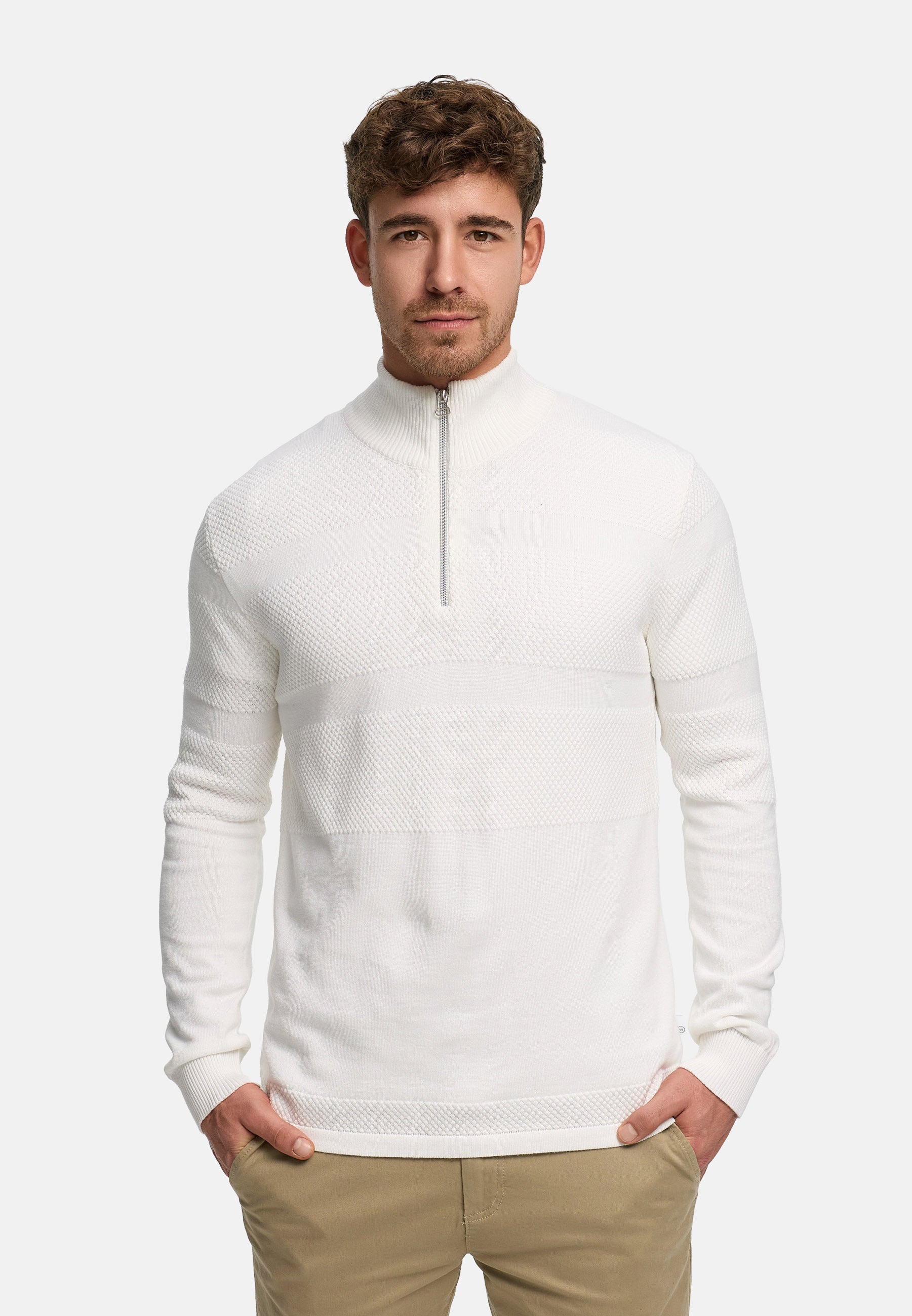 Strickpullover KSHannes Half-Zip Snow White