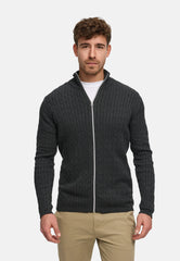 Strickjacke KSCable Zip Charcoal Mix