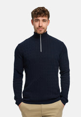 Strickpullover KSCable Half-Zip Sky Captain
