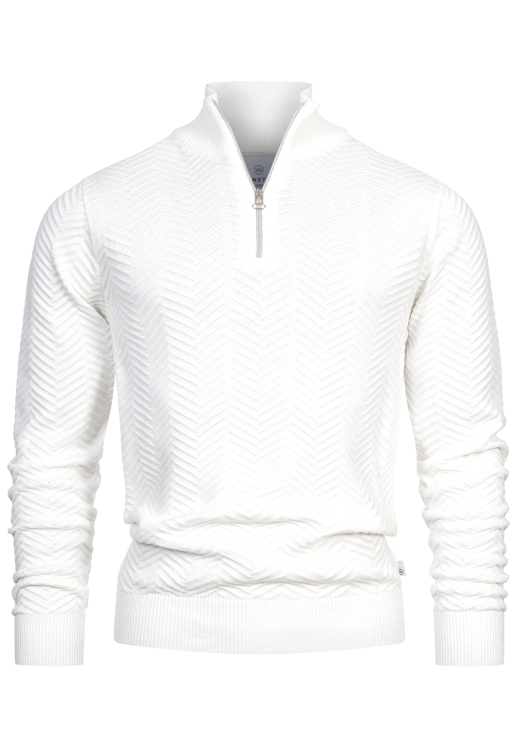 Strickpullover KSCarlo Half-Zip Snow White Produktbild