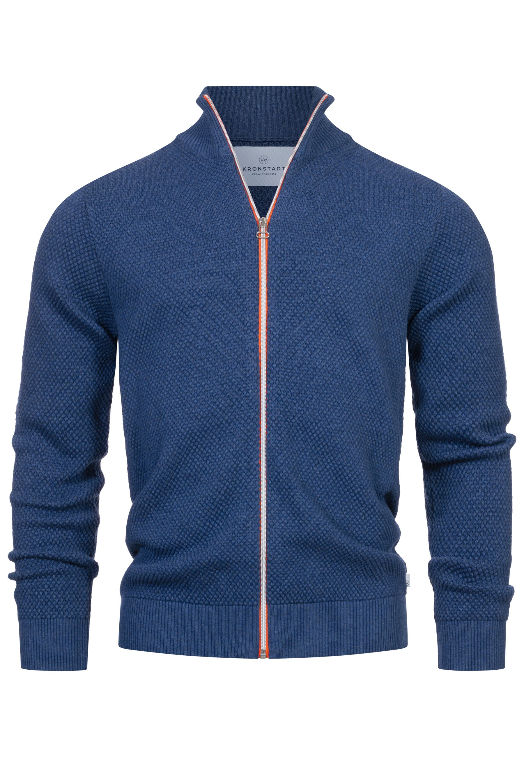 Strickjacke KSErik Zip Federal Blue Mix Produktbild