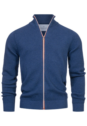 Strickjacke KSErik Zip Federal Blue Mix Produktbild