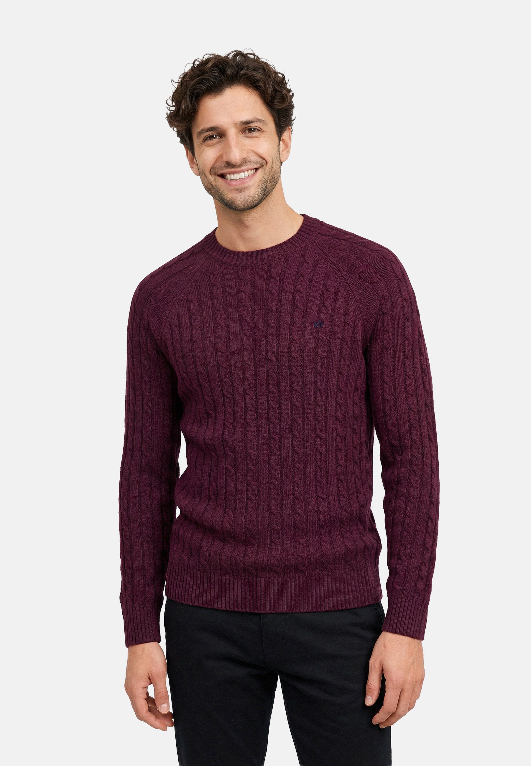 Strickpullover KSFlynn cabel crew neck knit Fig