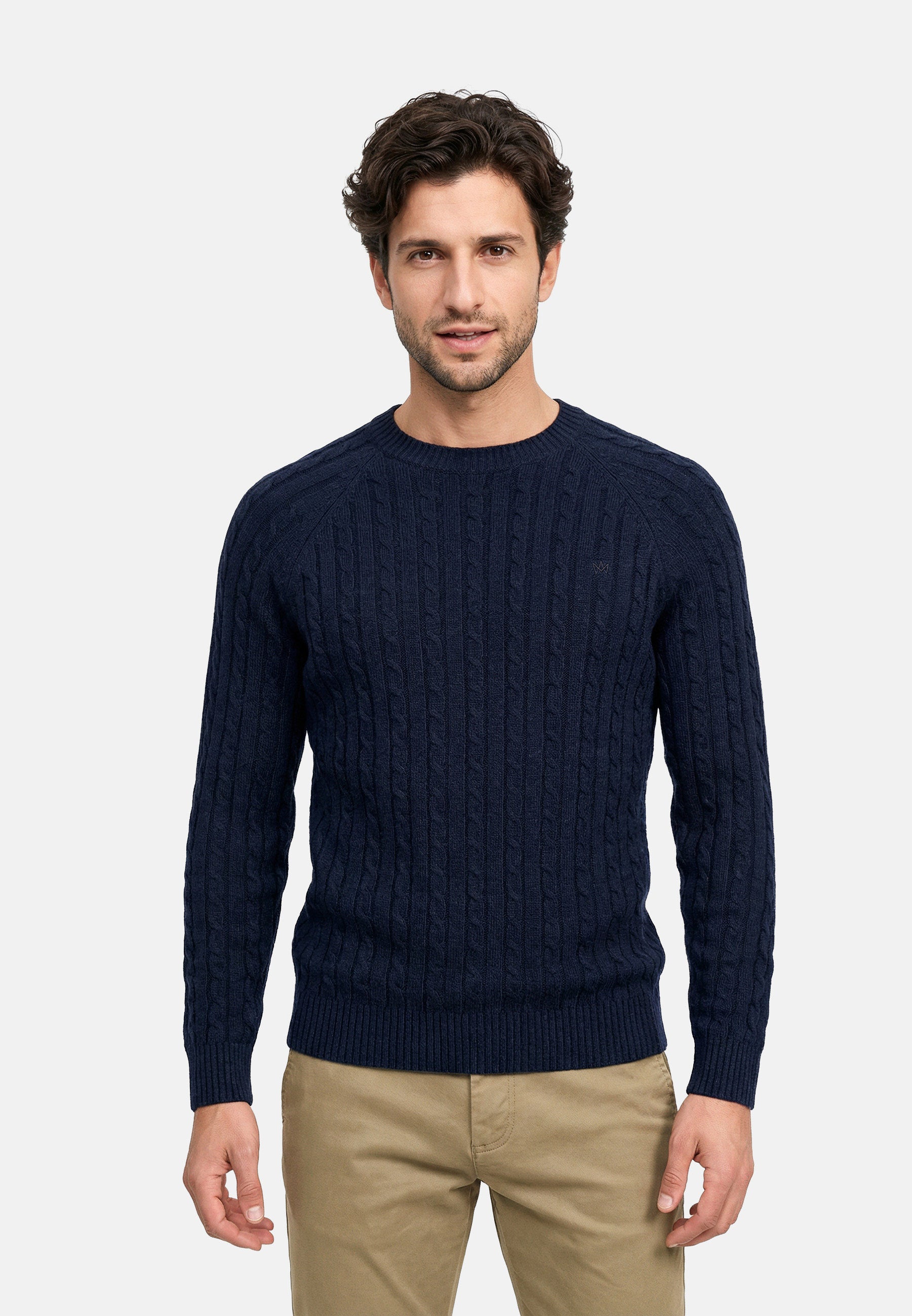 Strickpullover KSFlynn cabel crew neck knit Sky Captain