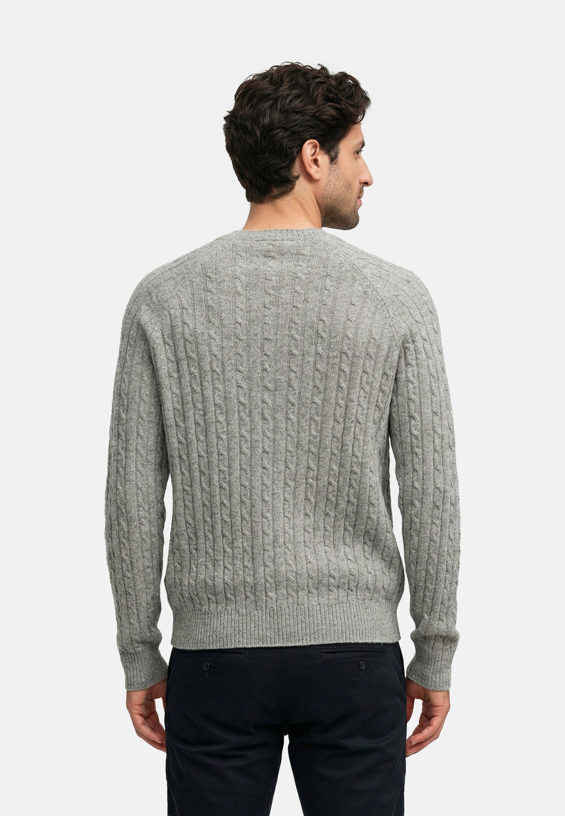 Strickpullover KSFlynn Strick Crew Neck Lt Grey Mix Produktbild