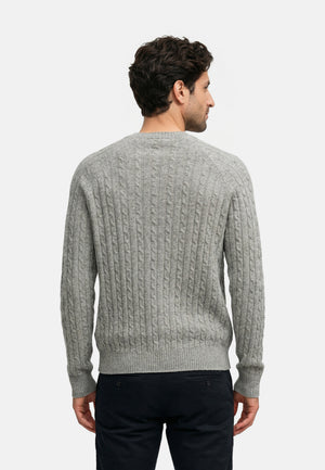 Strickpullover KSFlynn Strick Crew Neck Lt Grey Mix Produktbild