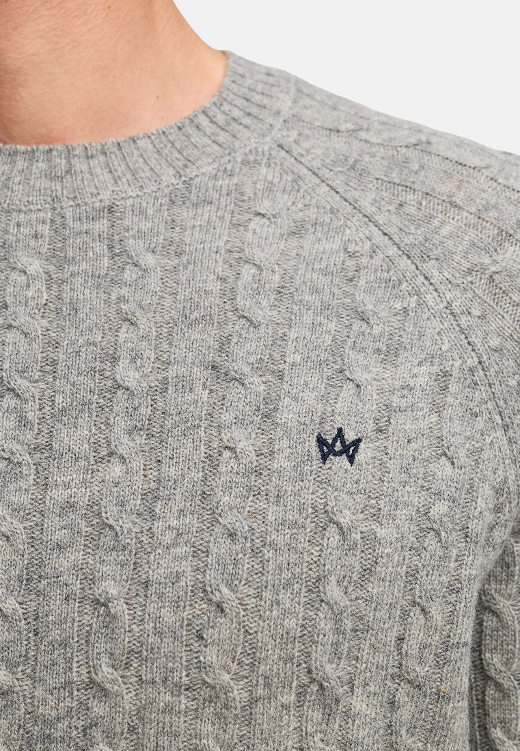 Strickpullover KSFlynn Strick Crew Neck Lt Grey Mix Produktbild