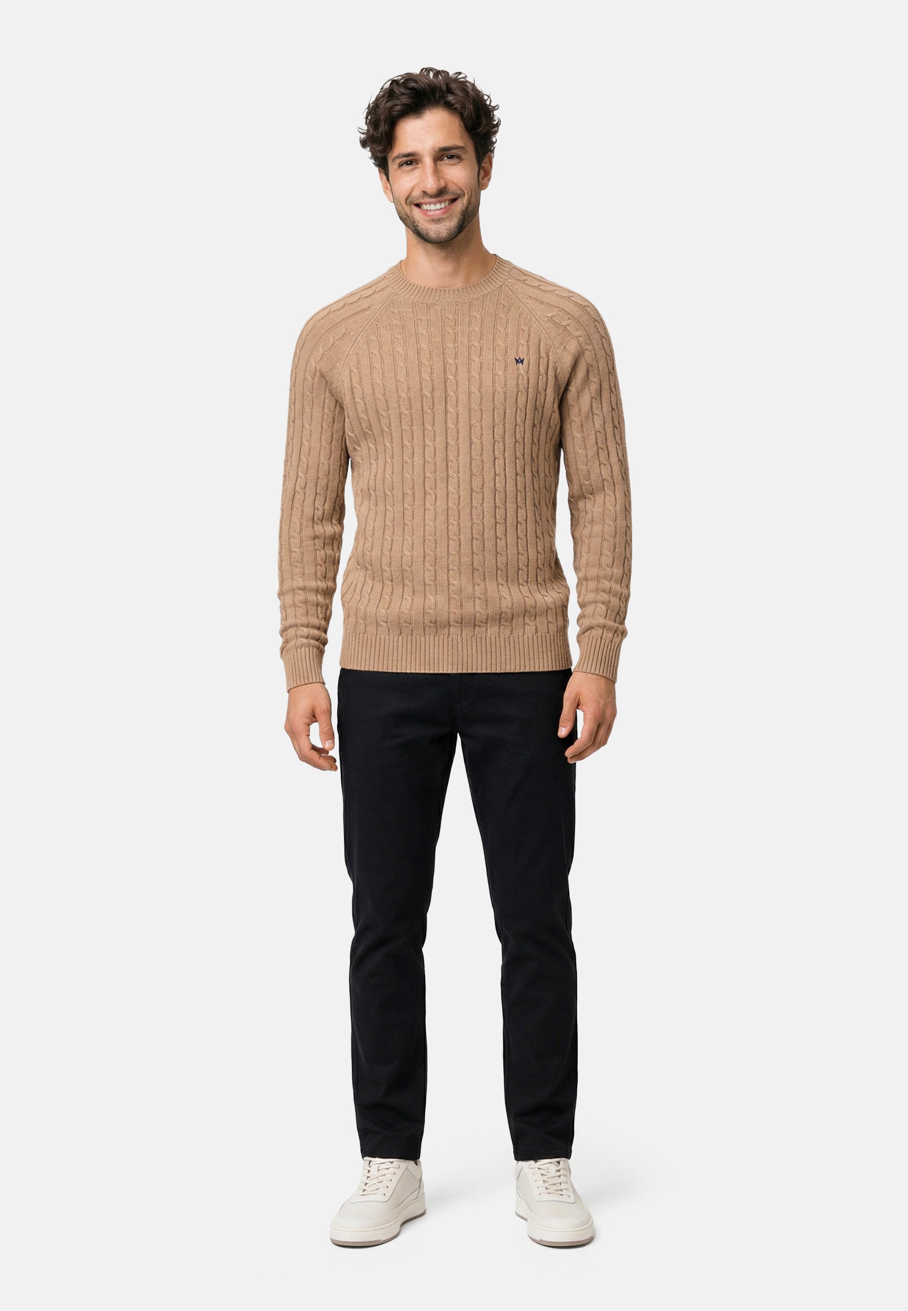 Strickpullover KSFlynn cabel crew neck knit Wood smoke