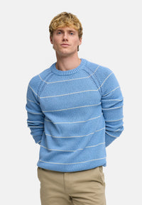 Strickpullover KSAdriel Strick Rundhals Blue Shadow Mix