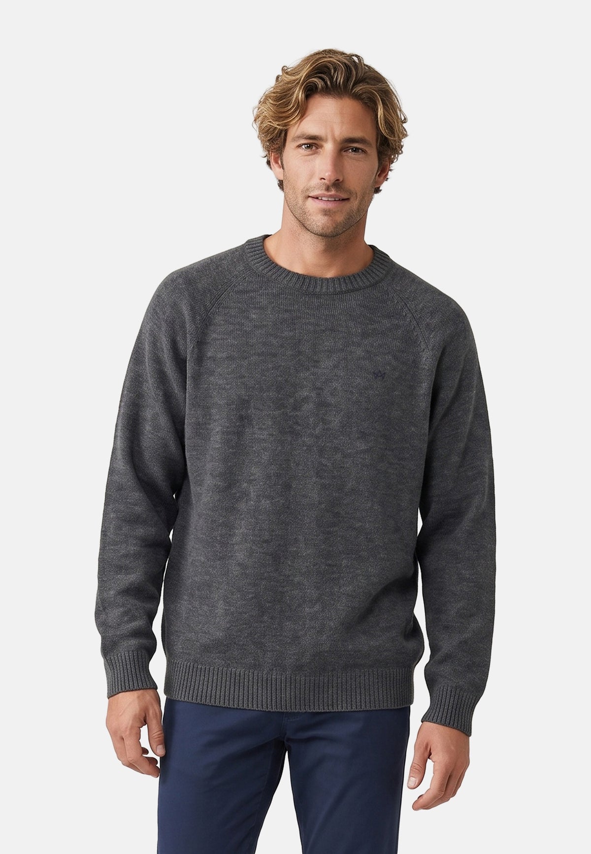 Strickpullover KSLarson Strick Crew Neck Charcoal Mix Produktbild
